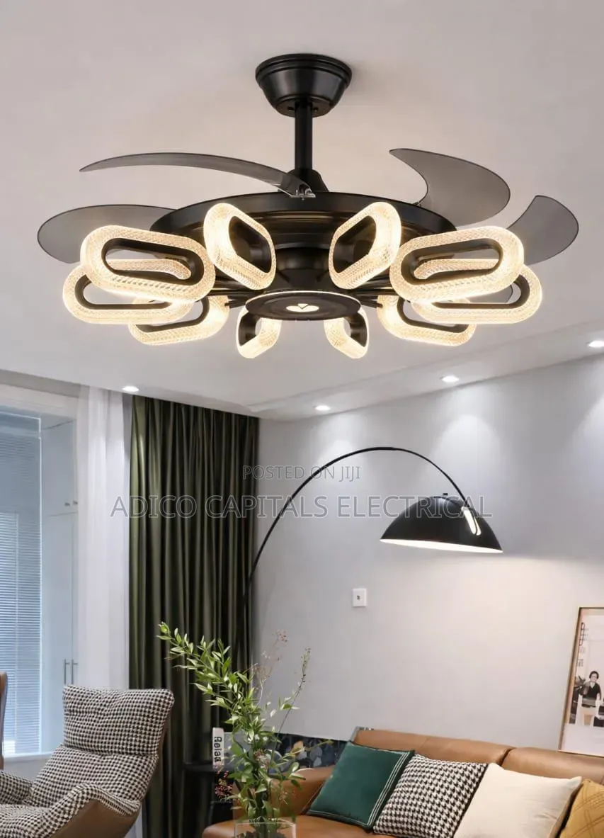 Chandelier Light With Rotatable Fan