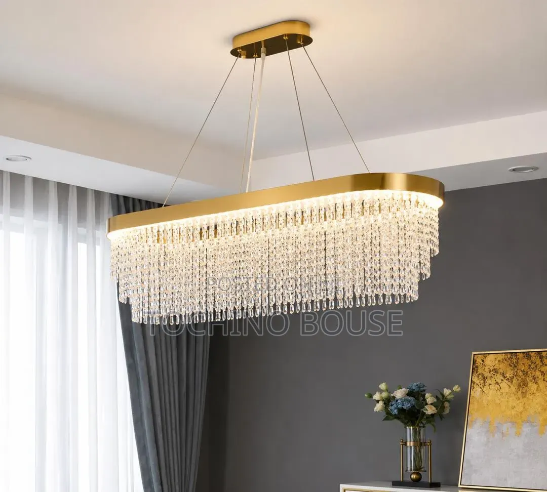 Chandelier Glass Crystal Rectangular