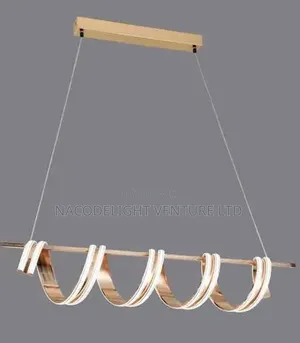 Modern Luxury LED Pendant Chandelier With a Unique Ribbon-Wave Design