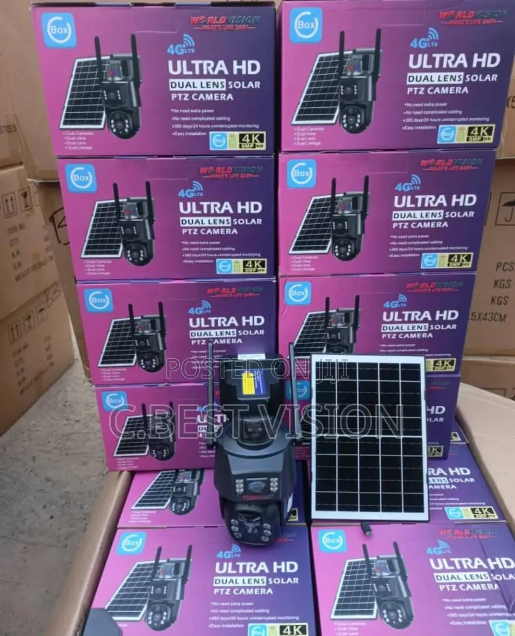 B3 Ubox Dual Lens Camera 4G Camera With Solar Panel.