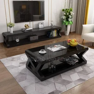 Luxury Tempered Glass Coffee Table – 2-Tier Living Room Center Table