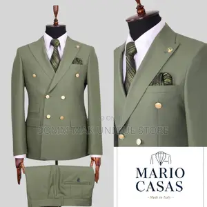 Men Executive Italian Suit Black - Double Breasted- mC
