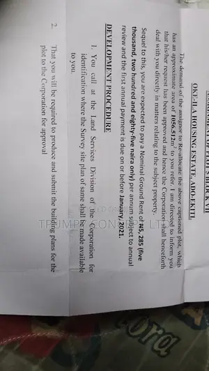 Hot Property Alert! 6plots for Sale at Housing Estate,oke Ila, Ado-Ekiti