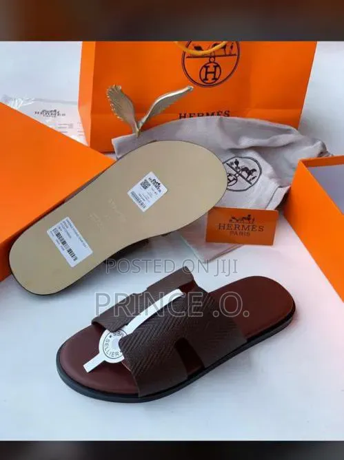 Leather Hermes Slippers