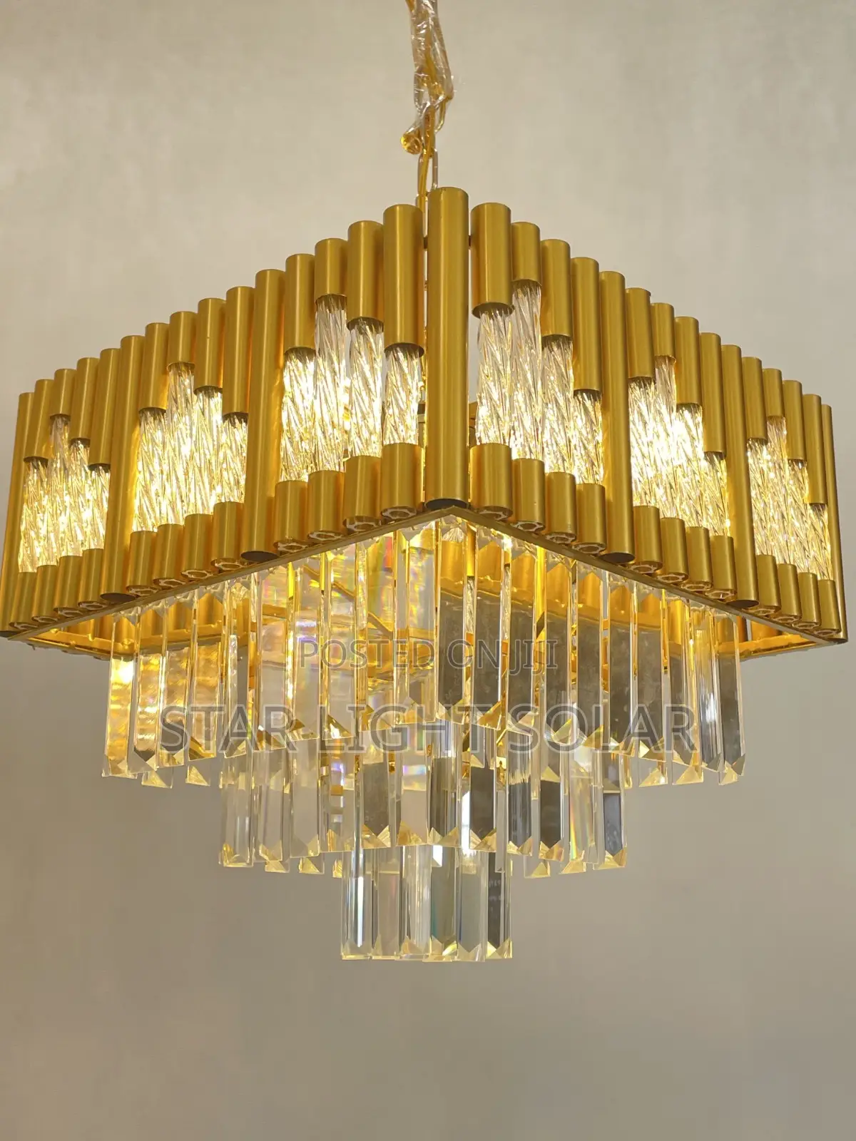 Led Crystal Chandelier Come With Three Col, Warm, White and Cool White
