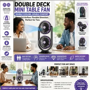 Rechargeable Double Deck Table/Desk Fan