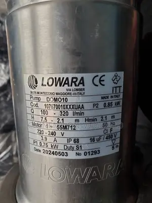 Pump Domo10,p1 0.75kw P2.0.85kw (Lowara) Submer Sive Water Pump