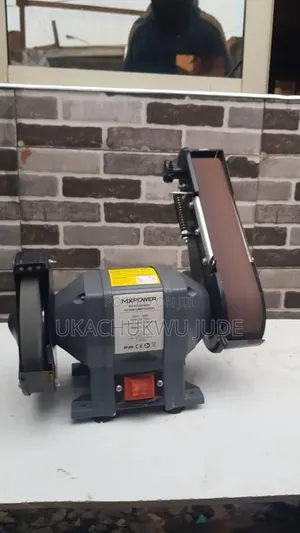 MXPOWER Bench Grinder With Grinding Wheel and Vertical Sanding Belt