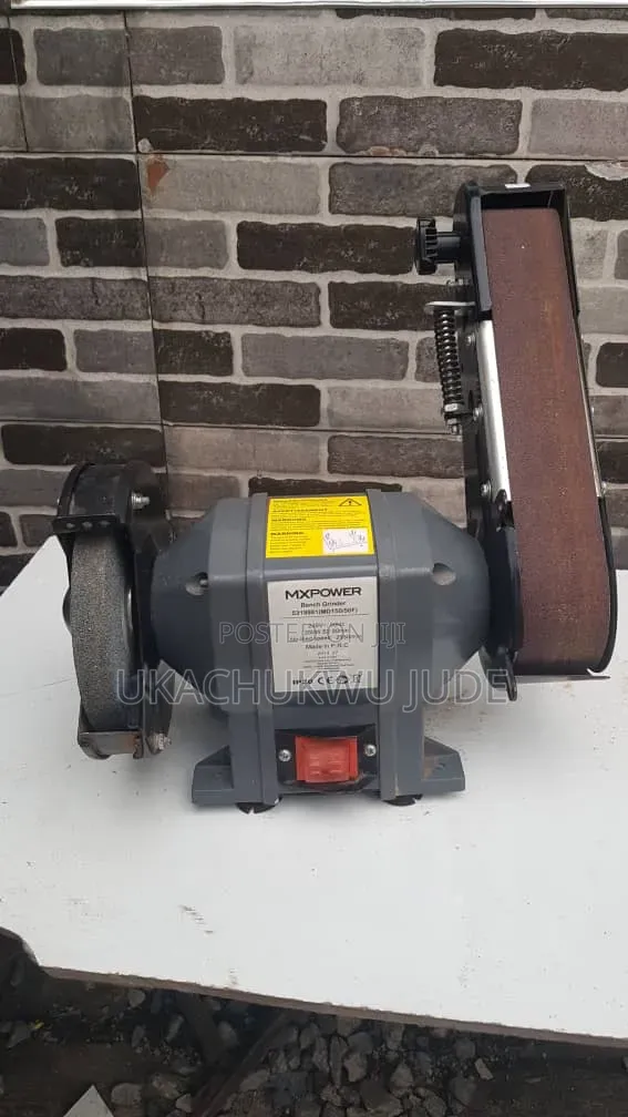 MXPOWER Bench Grinder With Grinding Wheel and Vertical Sanding Belt