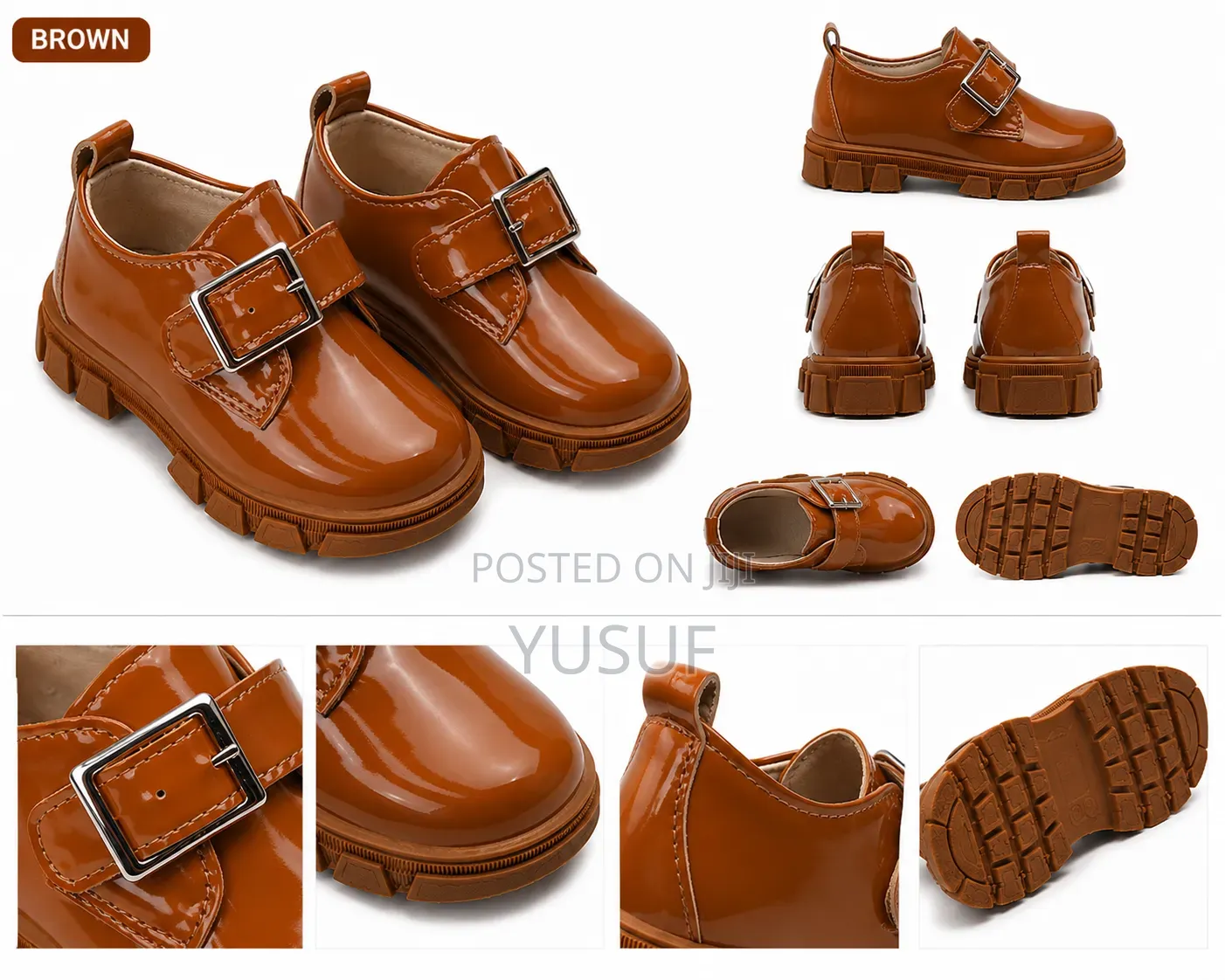 Toddlers Monk Strap Leather Shoes