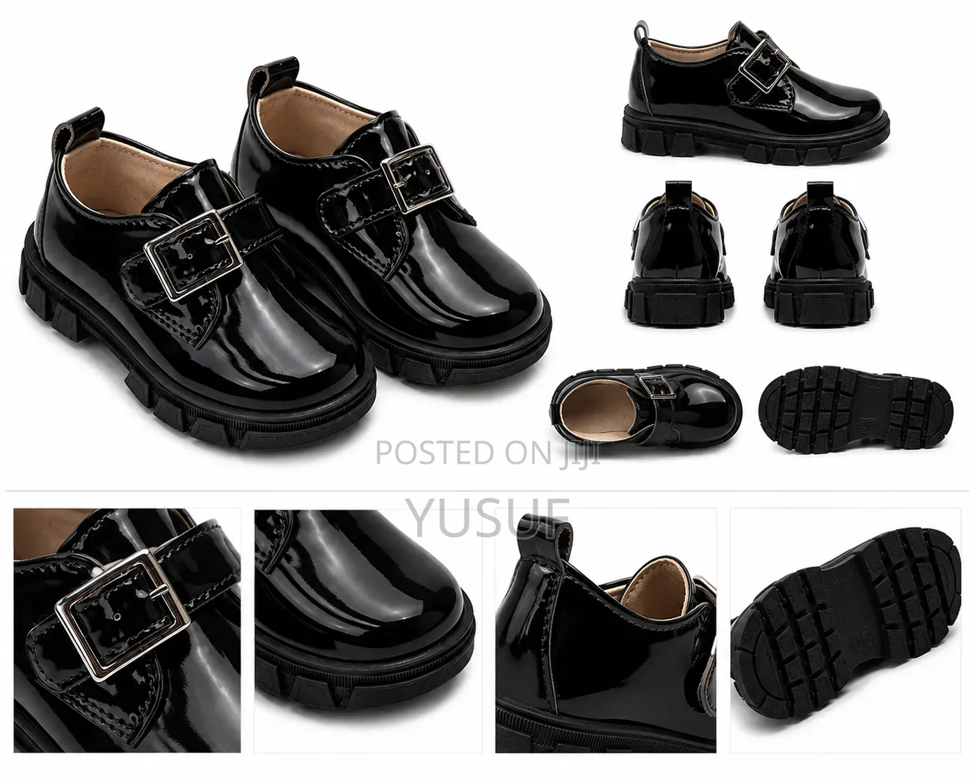 Toddlers Monk Strap Leather Shoes
