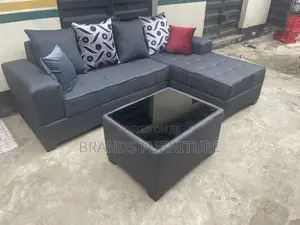 Quality Gray Lshap Sofa With Center Table