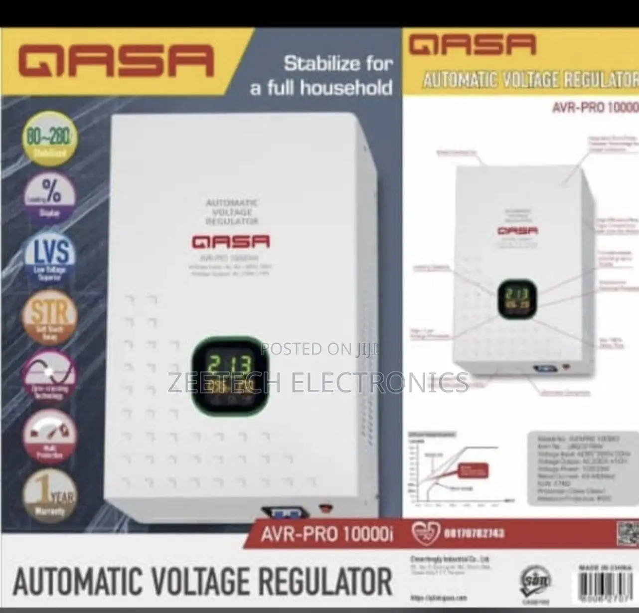 Qasa AVR-PRO 10000i Automatic Voltage Regulator Wall Mount