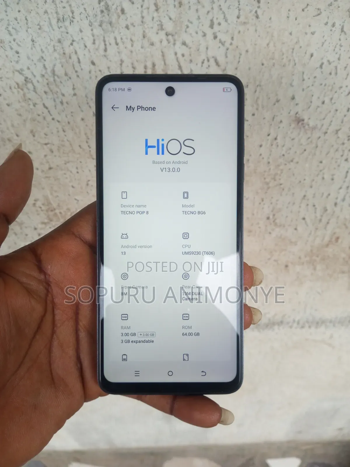 Tecno Pop 8 64 GB Black