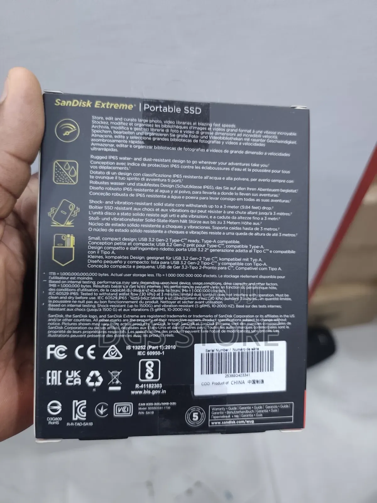 SanDisk Extreme Portable SSD 1tb 1050mbs