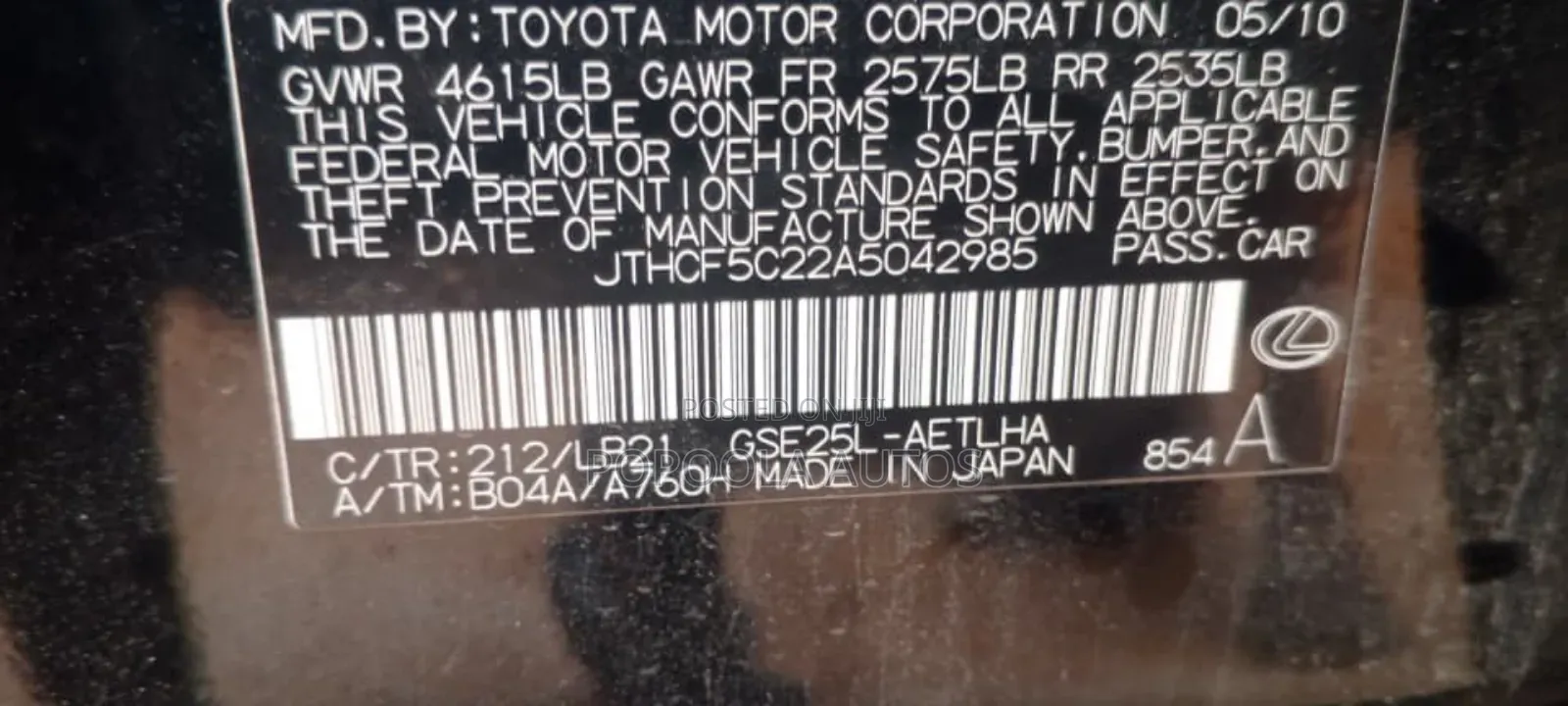 Lexus IS 2010 Black