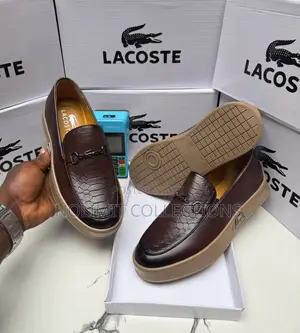 Lacoste Men's Snake Skin Leather Loafers