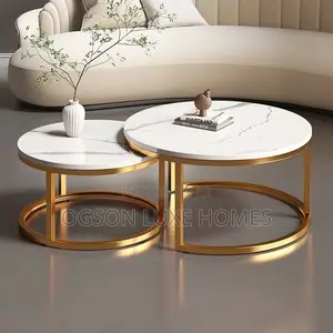 Classic Marble Top Center Table 2 In1