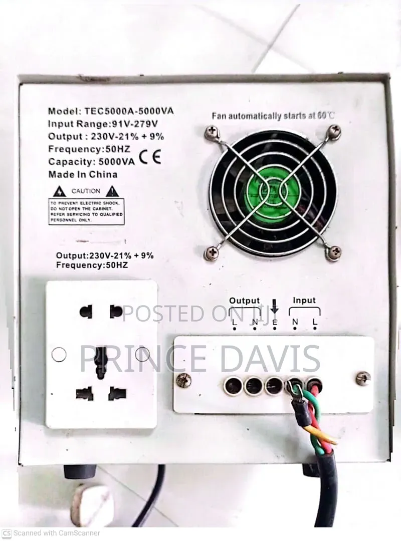 Thermocool TEC5000A 5000VA Automatic Voltage Stabilizer (AVR).