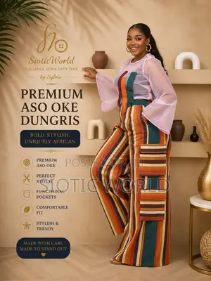 New Luxury Original Aso-Oke Designer Cargo Dungris