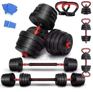 20kg Dumbbell With Barl +Kettle Lift +Hand Gloves-Multi-Function