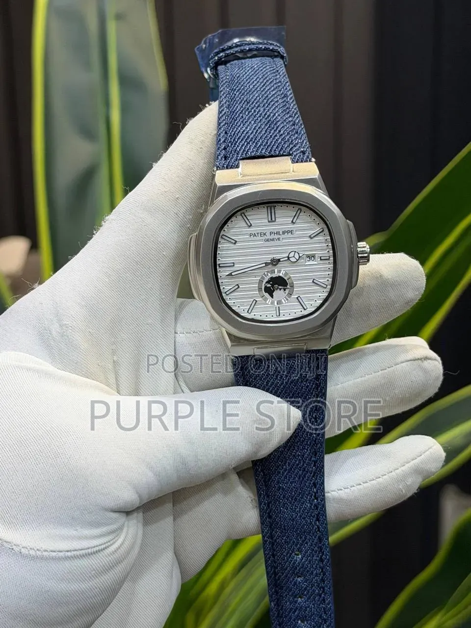 Patek Philippe Canvas Strap Working Down Seconds Watch