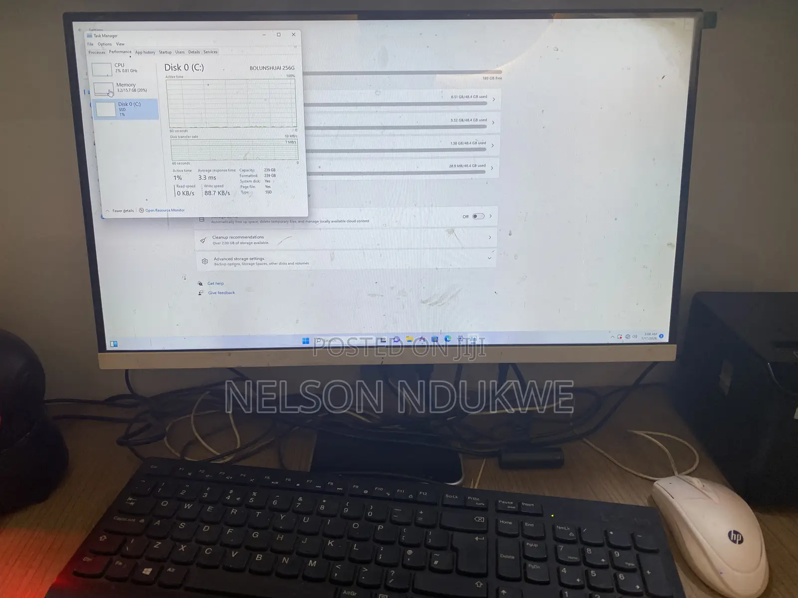 Desktop Computer HP AiO 22 16GB Intel Core i7 SSD 256GB