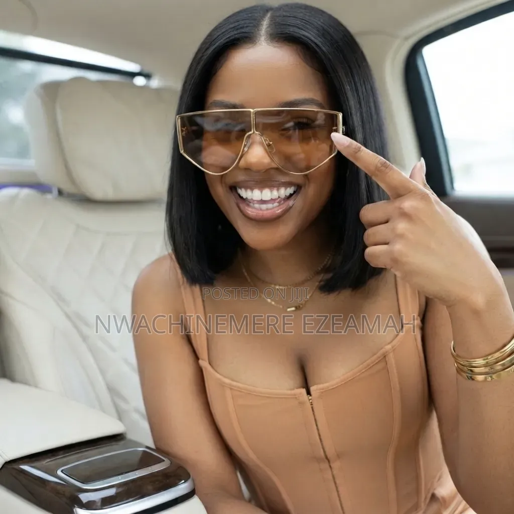 Oversized Pretty Sunglasses –Brown,Tea Gradient Lens + Suede Pouch