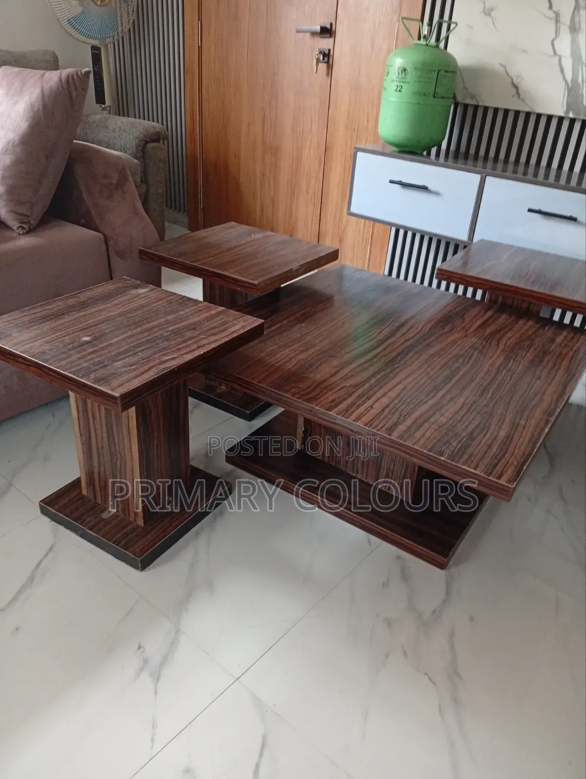 TV Stand. Centre Table and Side Stools