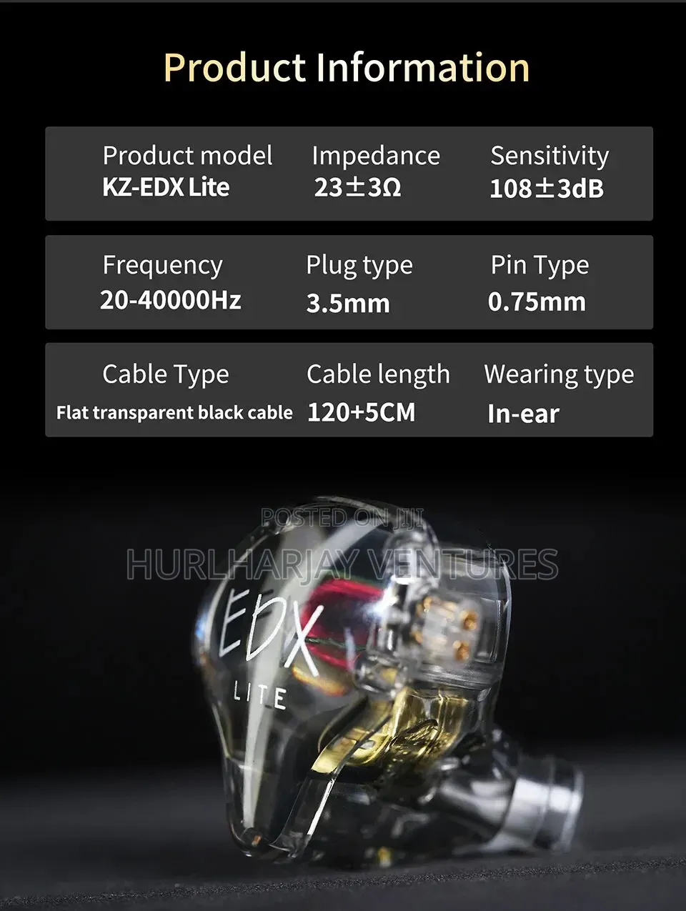 KZ EDX Lite (NoMic Model)