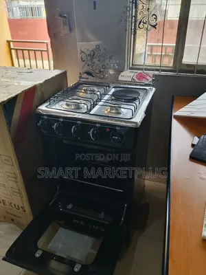 New in 3+1 Electric Gas Cooker With Mirror Stainless Steel Worktop