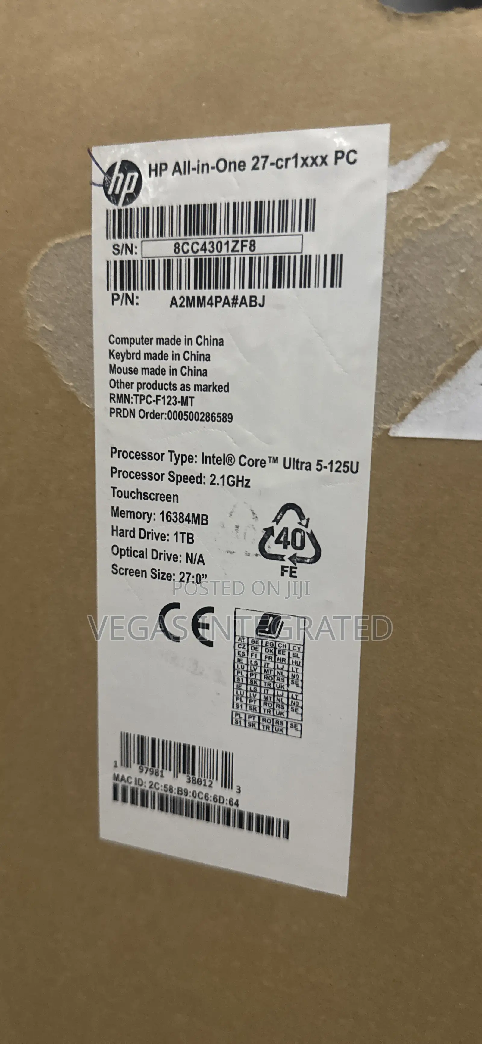New Desktop Computer HP AiO 27 16GB Intel Core Ultra 5 SSD 1T