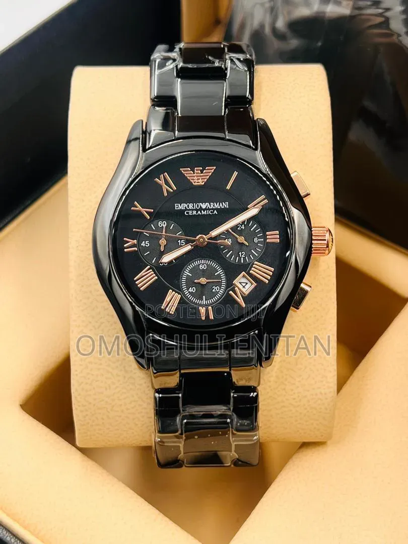 Emperor Armani Ceramic Chronograph Watch