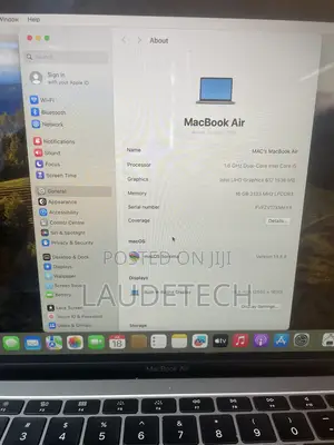 Laptop Apple MacBook Air 2019 16GB Intel Core i5 SSD 512GB