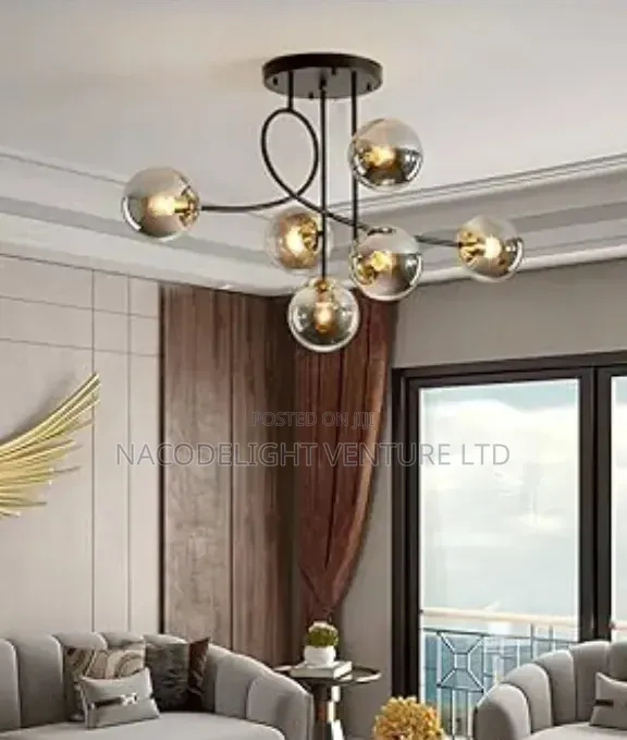 Modern Smoke Glass Globe Chandelier