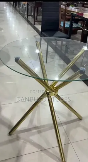 Modern Stainless Steel Round Tempered- Glass Table