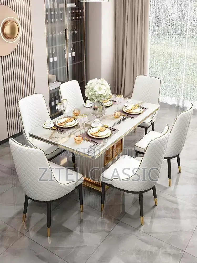 Executive Marble Dining Set 6 Seaters