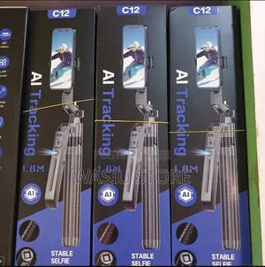 C12 AI Tracking Selfie Stick Quadrupod