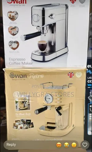 Swan Nordic Cotton White Pump Espresso Coffee Machine