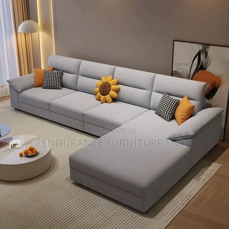 L Shape With a Middle Table Made With Velvet