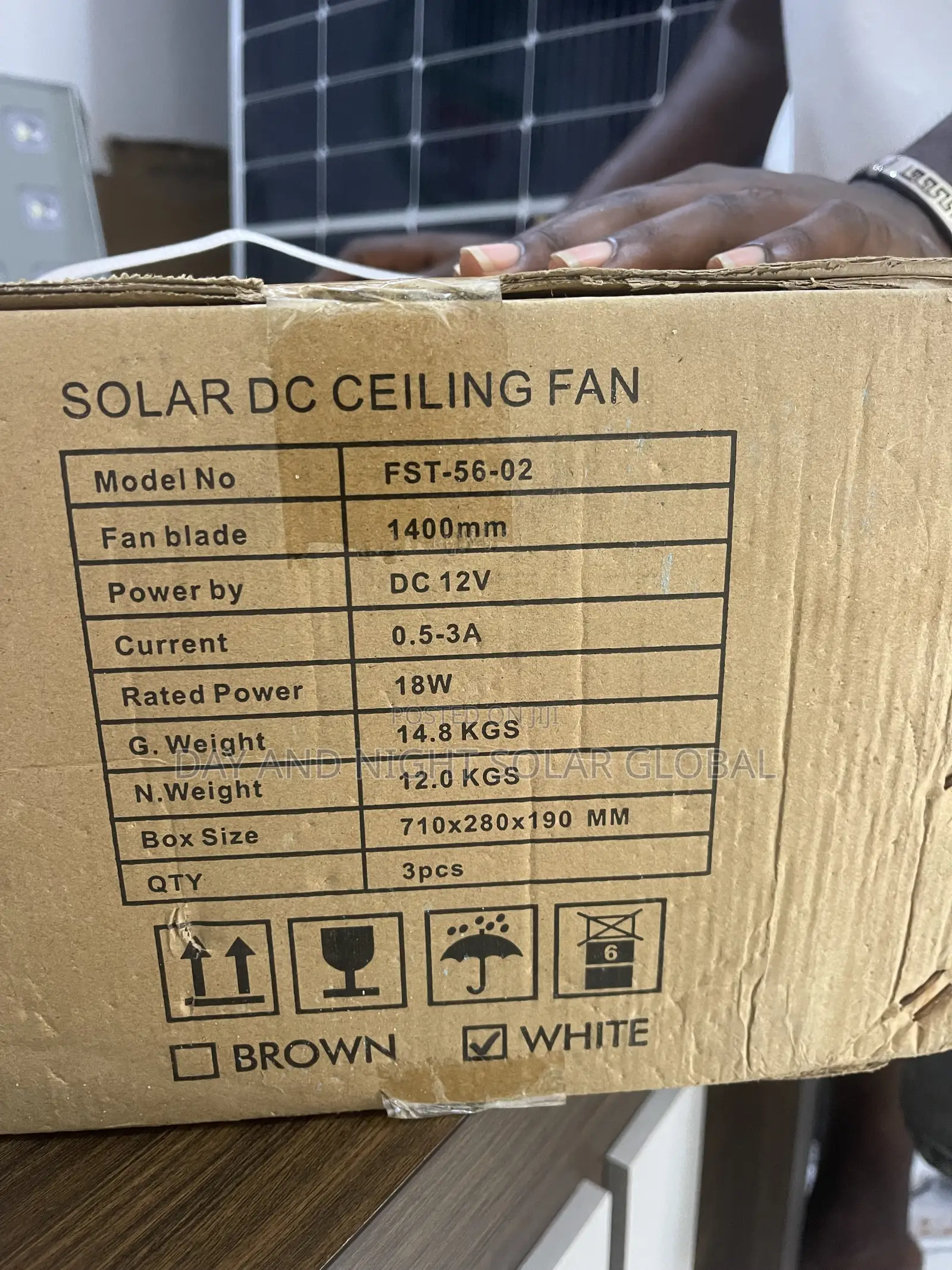 AC/Dc Solar Celling Fan Long Blade