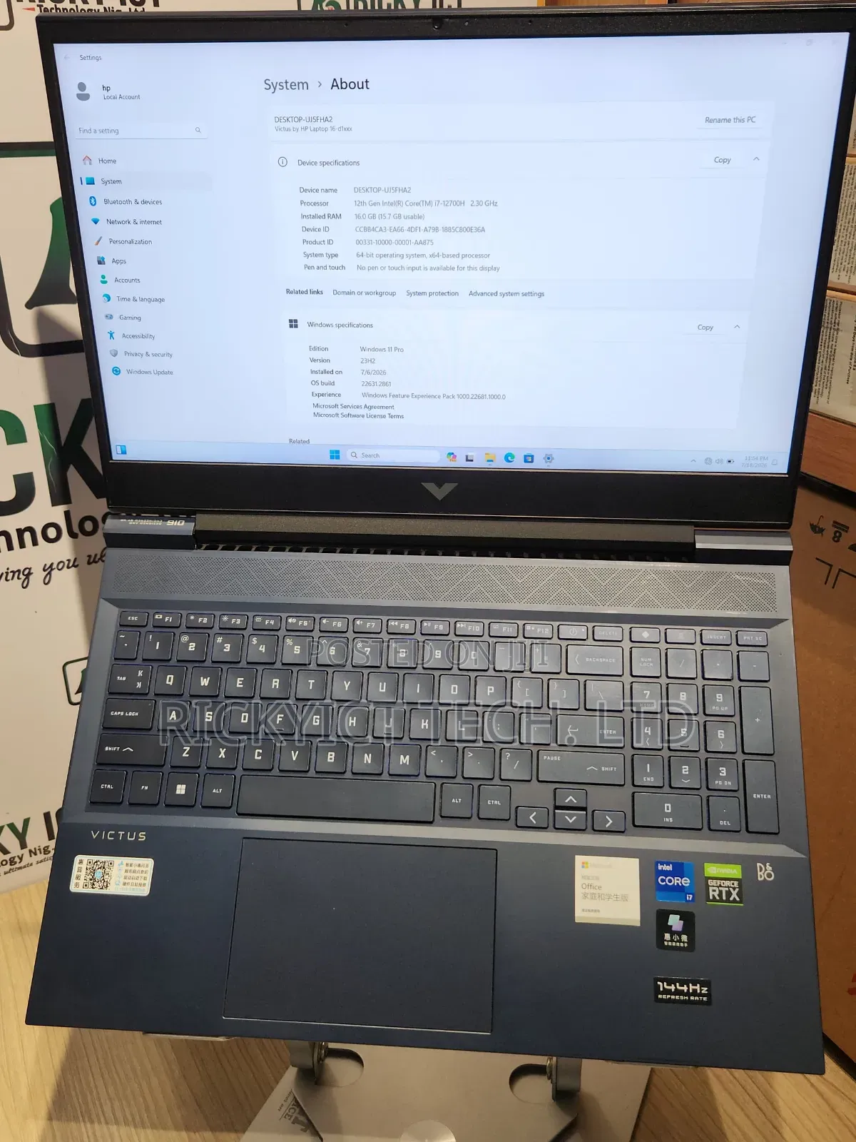 Laptop HP Victus 16 16GB Intel Core i7 SSD 512GB