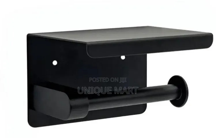 Quality Wall Mounted Steel Black Matte Tissue Paper Holder