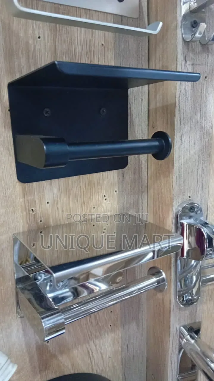 Quality Wall Mounted Steel Black Matte Tissue Paper Holder