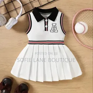 A Girls Summer College Style Letter a Print Black, White and Red .