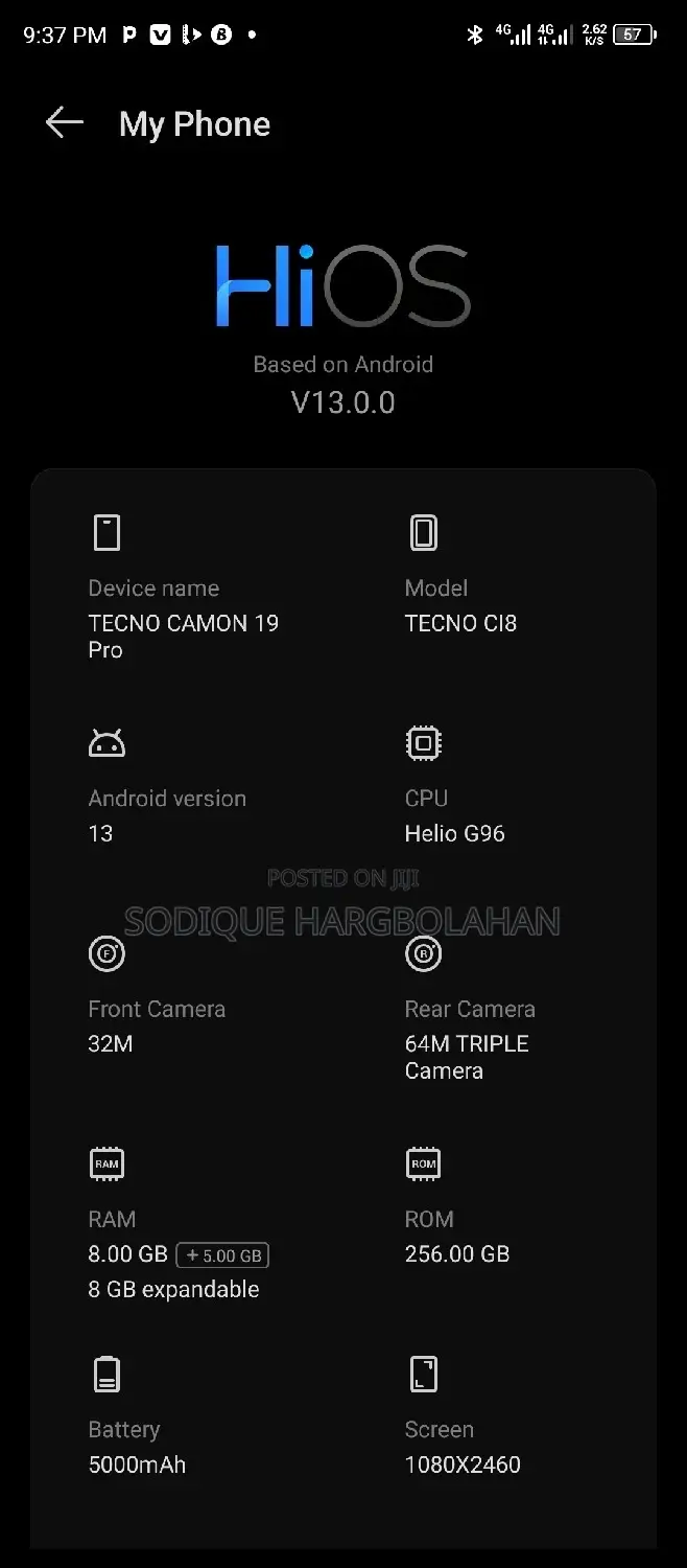 Tecno Camon 19 Pro 256 GB Blue