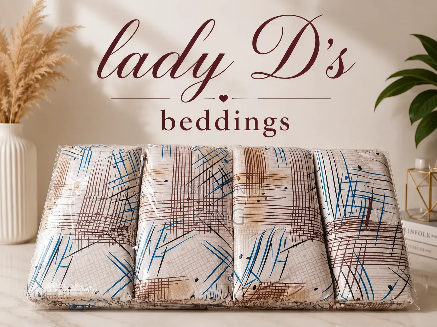 Soft Breathable Cotton Bedsheet Set 6×6 and Also 7×7 Premium 4 Pillow