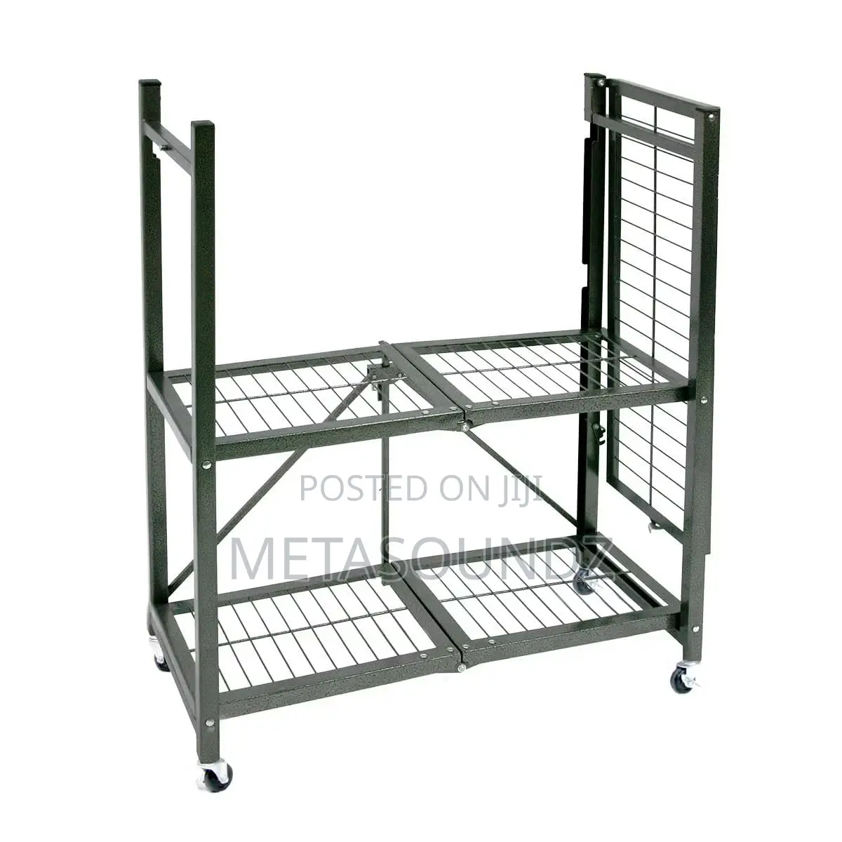 3-Tier Foldable Portable Durable Mobile Steel Shelf