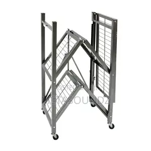 3-Tier Foldable Portable Durable Mobile Steel Shelf