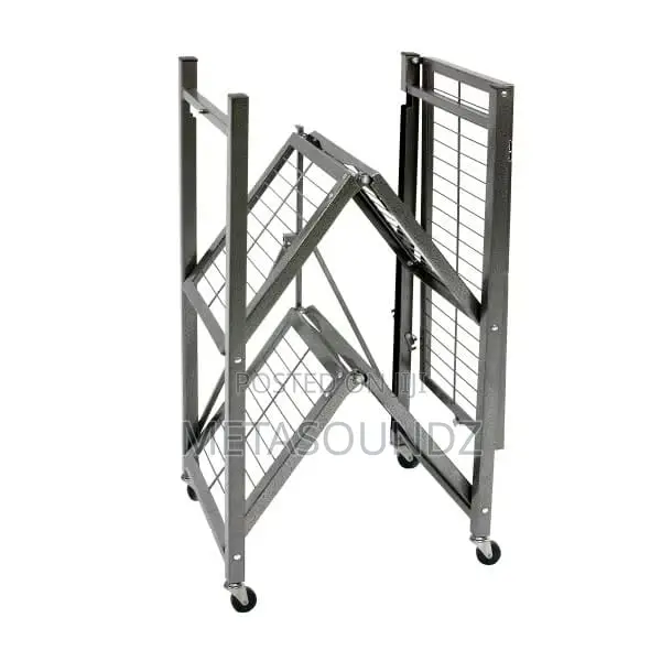 3-Tier Foldable Portable Durable Mobile Steel Shelf